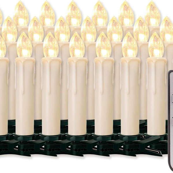LED-lys 20 stk, dimbare og trådløse, varm hvit KLB