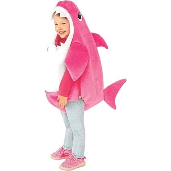 Baby Shark kostume til børn 110CM Pink, afspiller Baby Shark melodien