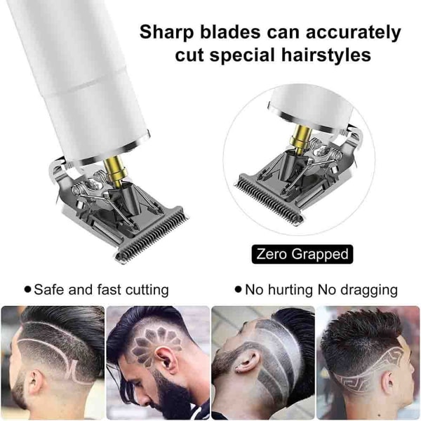 Silver Barbershop hårtrimmer: elektrisk, T-bladstrimmer, USB uppladdningsbar KLB