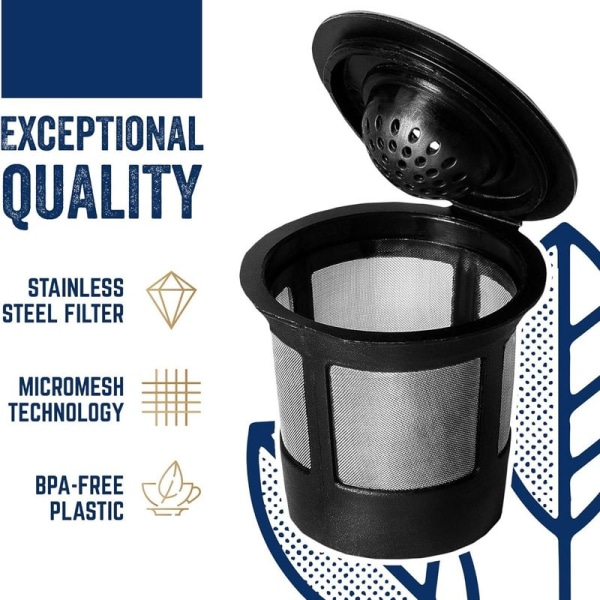 Gjenbrukbar kaffefilter, enkel å bruke (4 stk. per pakke)