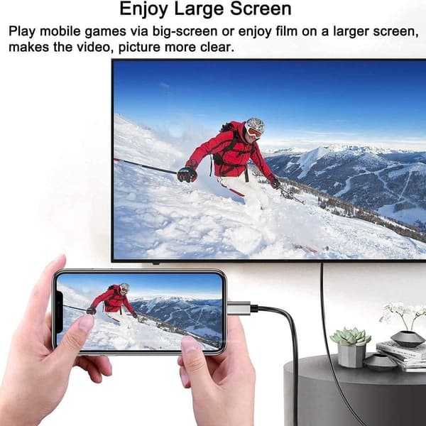 S8 S9 Mobiltelefon Adapterkabel Typ C till HDMI USB3.1 Android Svart