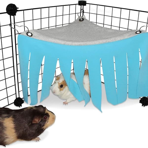 Kanin/Hamster Hengekøye Lite Dyre Gjemmested Blå/Grå KLB
