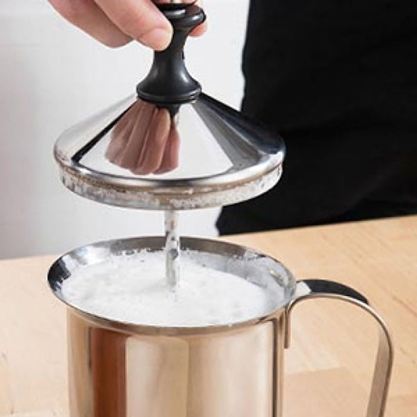 Mælkeskummer, 400ML Rustfrit Stål Håndmælkeskummer KLB