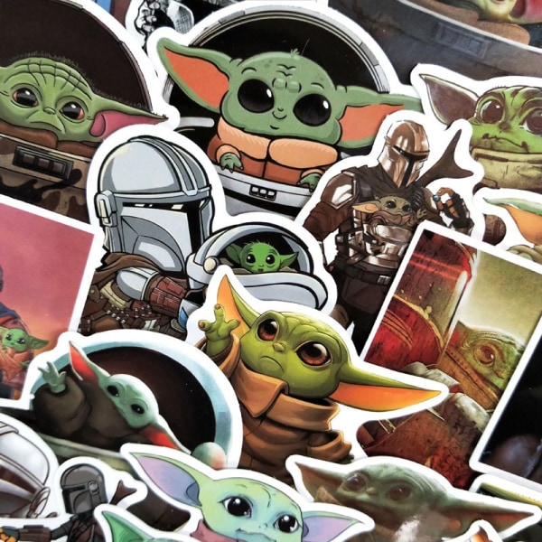 Baby_Yoda klistermærker [50 stk.] Vandtætte vinylklistermærker til bærbar computer, vandflaske, bilkop, computer, guitar, skateboard, bagage, cykelkofanger, børns gave