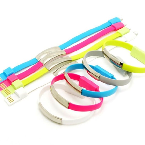 21cm Kreativt Bärbart Armband för iPhone Datakabel iOS Typec Vit