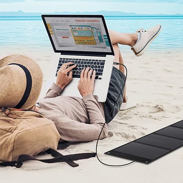 Solcellelader 30W Foldbar Monokrystallinsk Solcellepanel med USB-A/USB QC