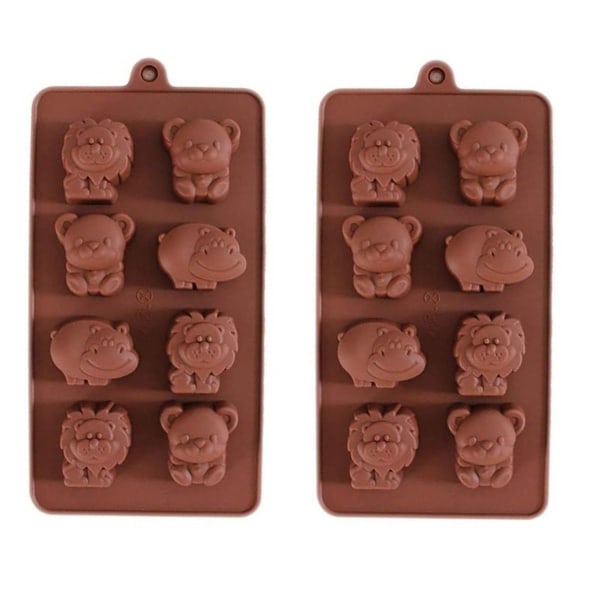 Silikone bageforme sæt med 2 dyrefigurer, non-stick, ikke-giftig