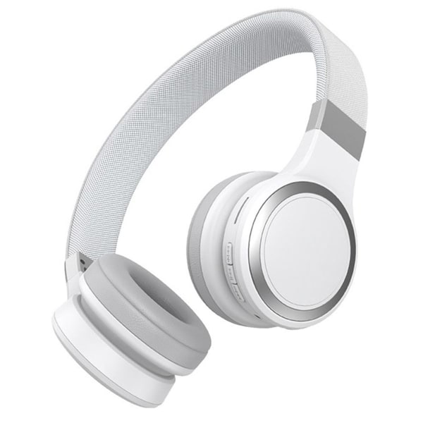 Trådlösa on-ear Bluetooth hörlurar i vitt med brusreducerande KLB