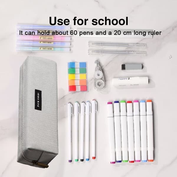 Wide Open Stationery Pencil Case, Ljusgrå Pencil Case KLB
