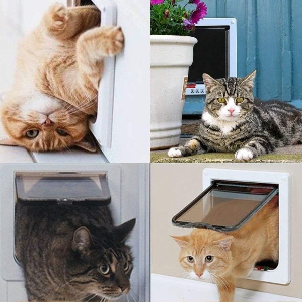 4-vägs kattlucka husdjurslucka ingångskontroll kattlucka KLB