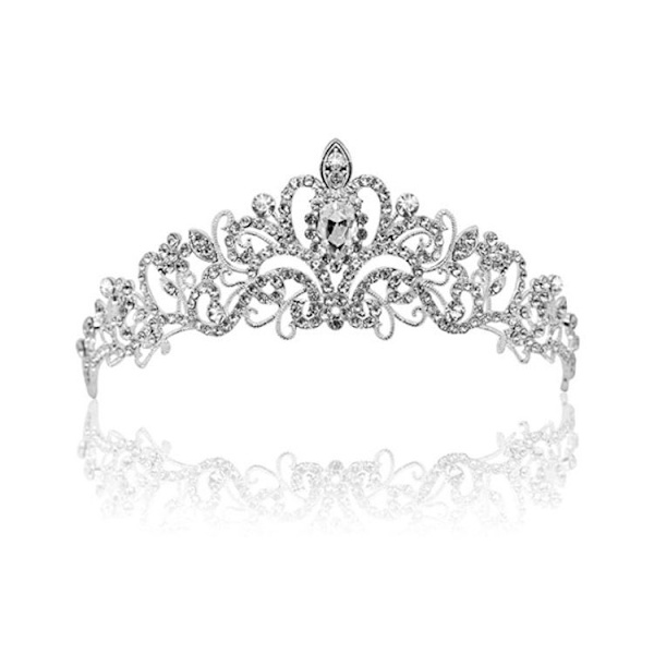 Krystal diamant hårkrone (sølv), brudebold brudepige bryllup hårbånd, brudeprinsesse bryllup pan hårkrone