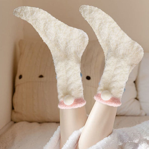 Dam Fluffy Socks Fluffiga Tofflor Mjuka Cabin Fleece Socks Style 2 KLB
