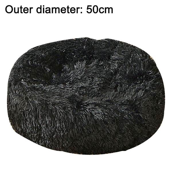 50cm Kattsäng Vacker Husdjurssäng, Husdjurssäng Plysch Svart KLB