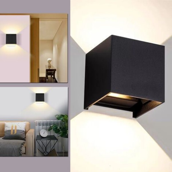 LED wall light IP65 Living room Corridor lamp Staircase Wall lamp Deco Outdoor 12W Black Warm White