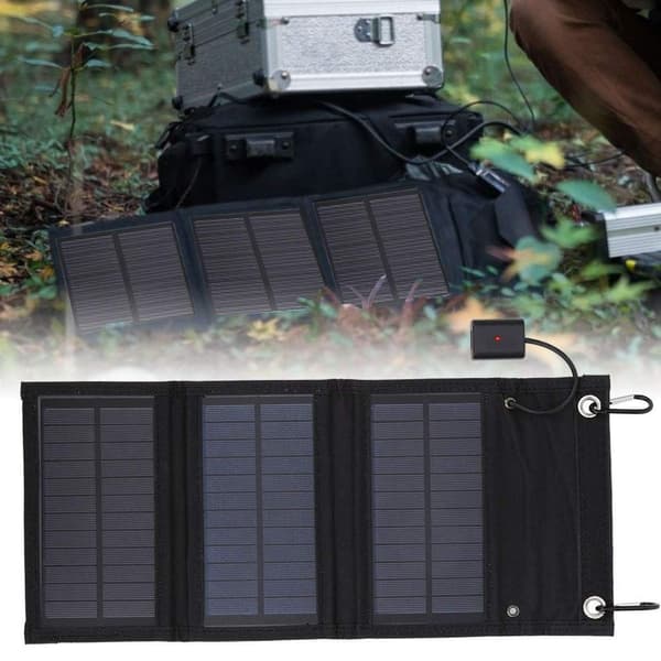 Bærbar solcellelader, foldbart solpanel, 15W solenergibank