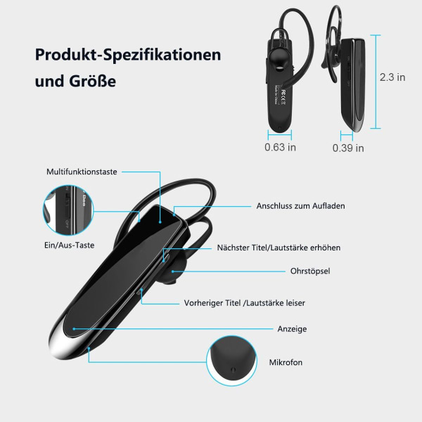 Bluetooth-hörlurar Bluetooth-hörlurar för iPhone Android Guld
