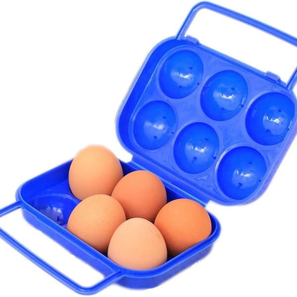 Plasteggbeholder, eggboks, plastlagringsboks med håndtak,