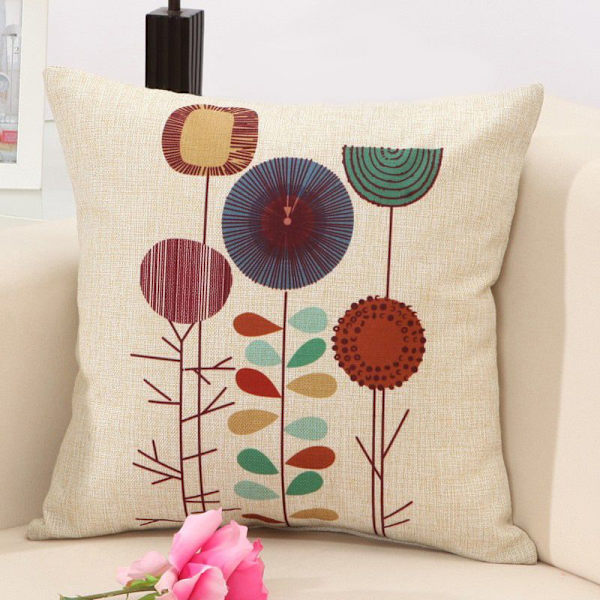 Putetrekk 45x45 Blomster Putetrekk Putesett Dekorativ Putetrekk Sett med 4 Linstoff Putetrekk Soverom Sofa Pute-