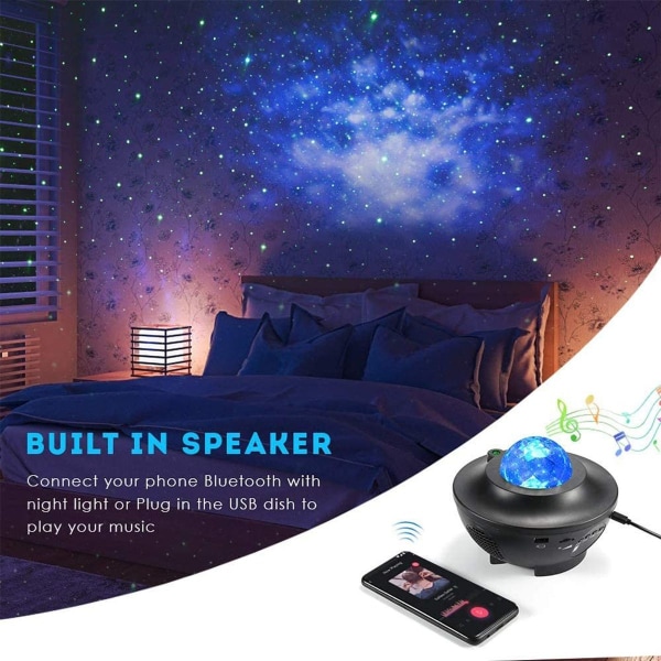 LED Starlight projektor, roterende vandbølger projektionslampe, KLB