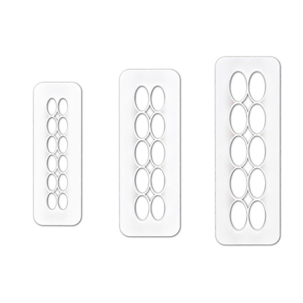 Kageform Cookie Fondant Udstikkere Ovalt Relief Stribet KLB