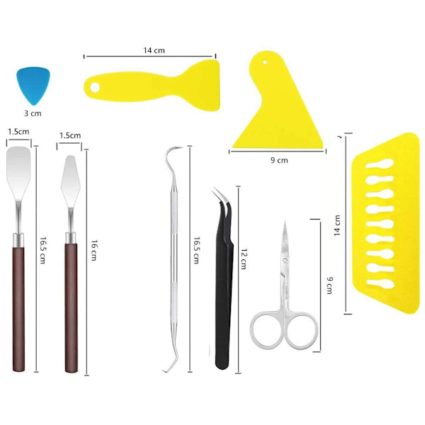 Homgaty DIY-askarteluvälinesarja, vinyyli J kymmenen työkalua, ruostumattomasta teräksestä valmistetut piirturin lisävarusteet KLB:llä