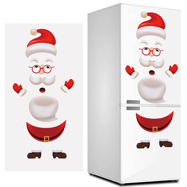 Julenissen-klistremerker til kjøleskap, julepynt, ripefritt vinduer, 12 stk sett