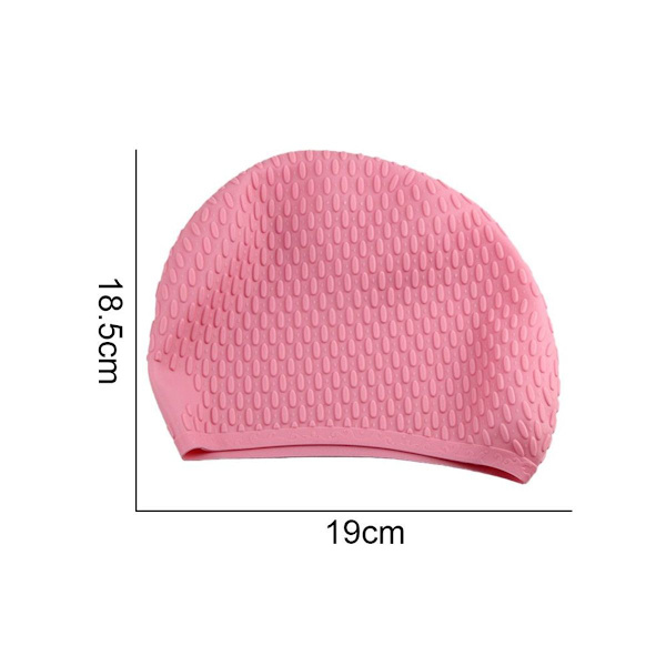 Big Drop badehætte til kvinder. Komfortabel badehætte med langt hår i pink
