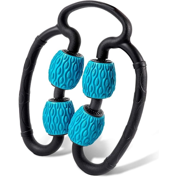 Skumrulle för Muskler, 4 Hjul Skummassagevals, 3D Flytande Anti-Cellulit Blå