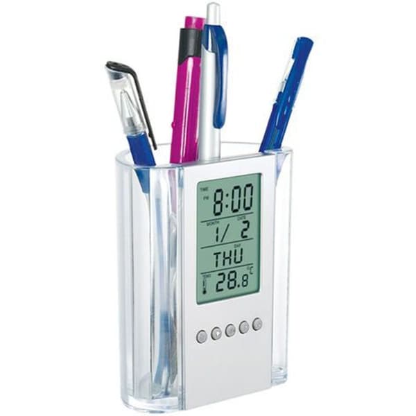 KLB Stylus Kynäteline LCD-työpöydän herätyskello