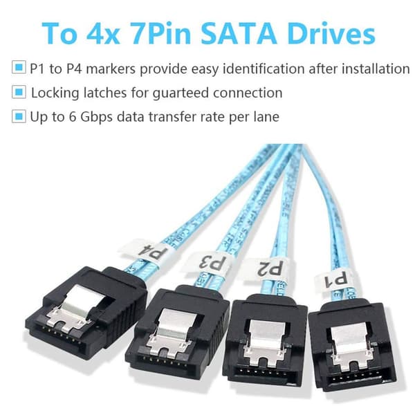 Kabel Mini SAS 36 pin (SFF-8087) han til 4 SATA 0.5M KLB