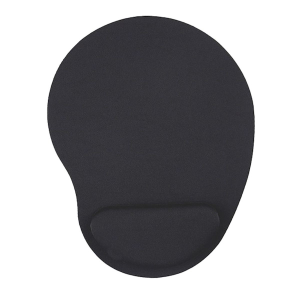 Kontormusematte med gelhåndleddsbeskyttelse. Spillmusematte. Svart