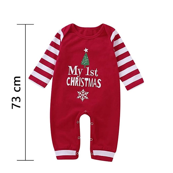 Nyfödda Babyflickor Pojkar Julkläder, Romper, 1:a Julen - 73cm KLB