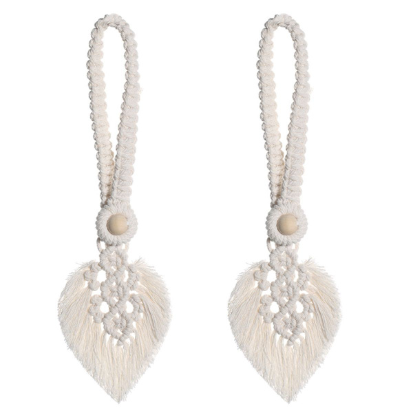 2-pack Boho gardinbindningar, handgjorda bomullsgardinupphängningar Style1 KLB