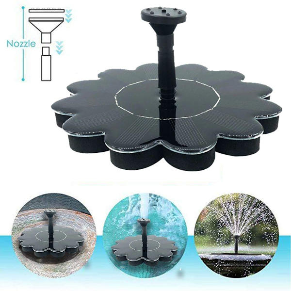 Solcelledrevet springvandspumpe, solcelledrevet vandfontænepanel 1,4W 4\"