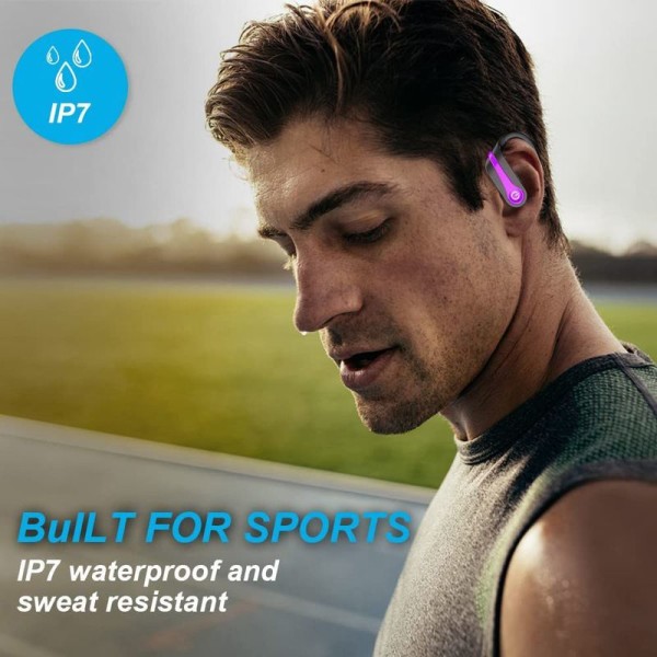 Trådløse øretelefoner, Bluetooth 5.1 Sport trådløse hovedtelefoner Blå