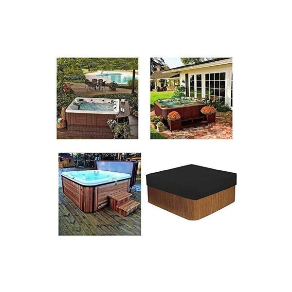 Fyrkantig poolskydd, poolskydd, elastisk fåll med dragsko, vattentät