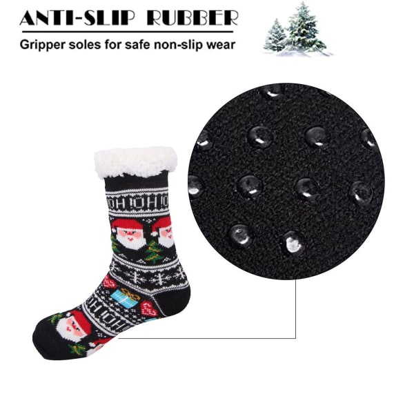 Pige Jule Slippers Strømper Skridsikre Fluffy Vinter Strømper Style 4 KLB
