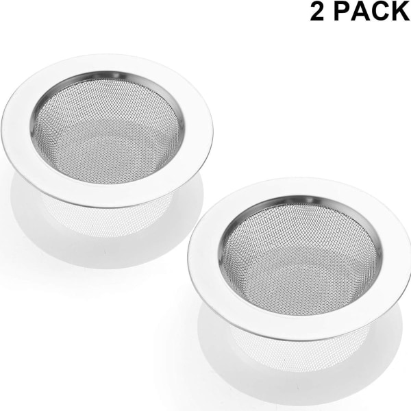 2-pack avloppssil, rostfritt stål, diskhossil, pipfilter, pluggfilter