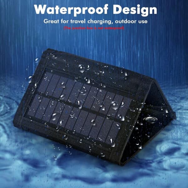 8W Foldable Solar Charger Outdoor Vanntett Solcellepanel Polysilicon Solcellepanel med 5V USB-porter for iPhone iPad Samsung Galaxy ect KLB