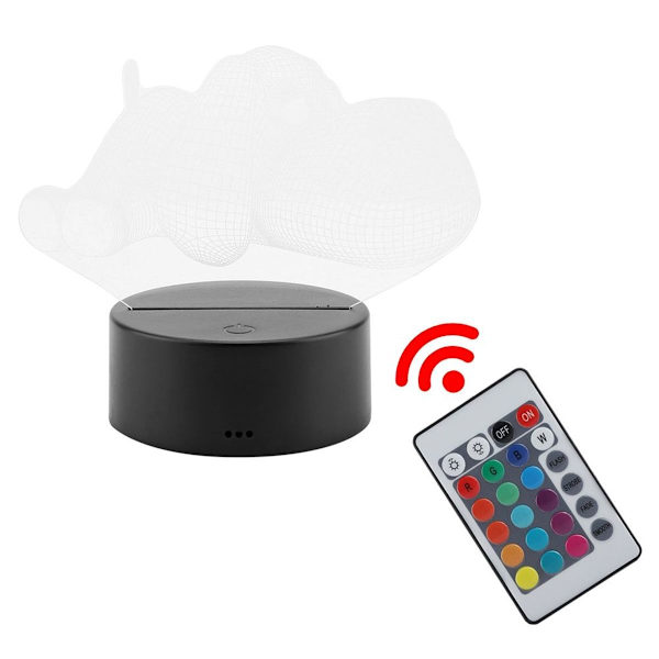 USB-lampefod med syv farver, touch-kontakt, 3D-akrylpanel KLB