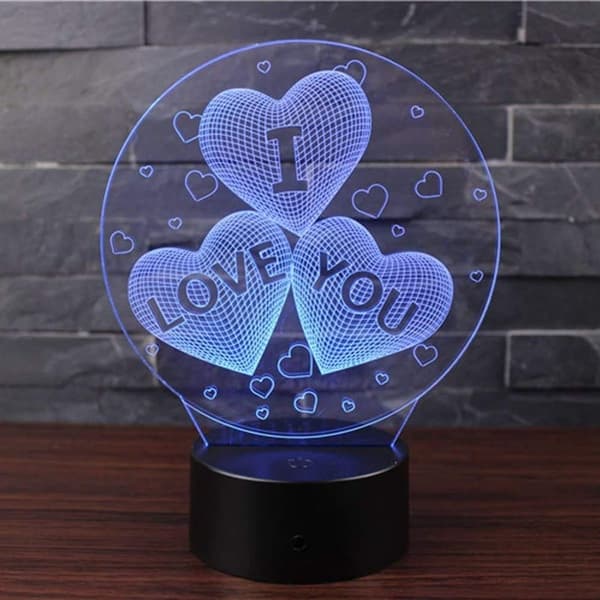 3D Illusion Lampe, Jeg elsker dig gaver til mænd, gaver til KLB