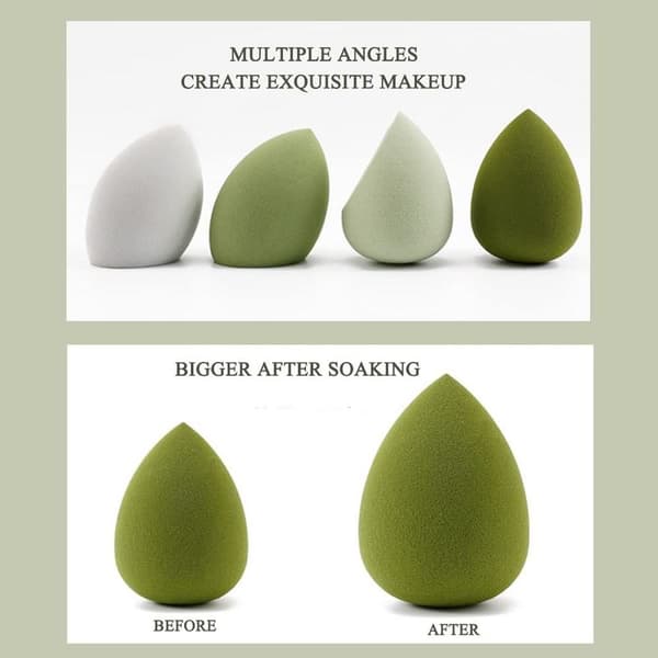 Makeup Blender Beauty Sponge Sæt - Foundation Blending Beauty Matcha Farve