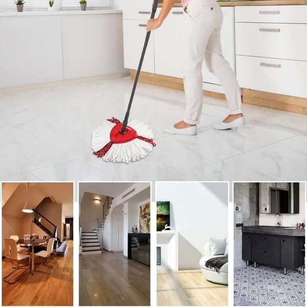 Sæt med 3 moppehoveder 2 i 1 mikrofibermopper til nem vridning og rengøring
