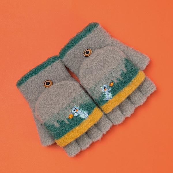 2 Par Barn Håndklær, Varme Halvlag Håndklær, Tegneserie Søt Dinosaur Broderte Håndklær, Alder 6-11 B
