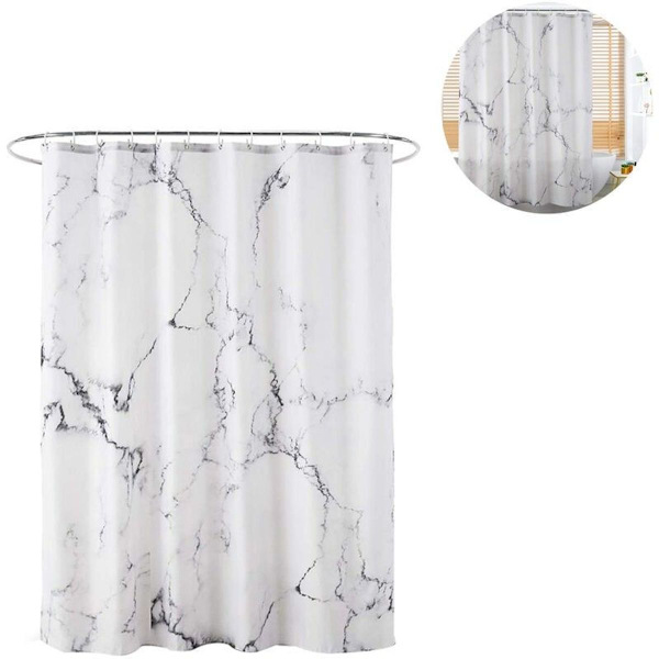 Marmor duschdraperi, anti-mögel, antibakteriell, vattentät, 12D polyester