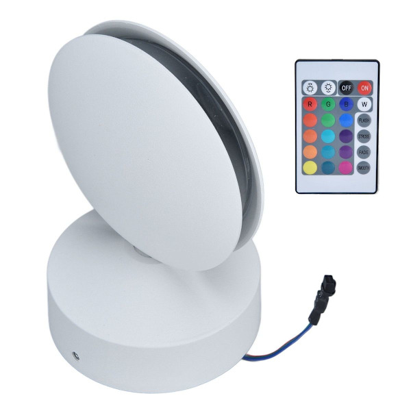 360 graders lysende væglampe RGB fjernbetjening 10W spot KLB