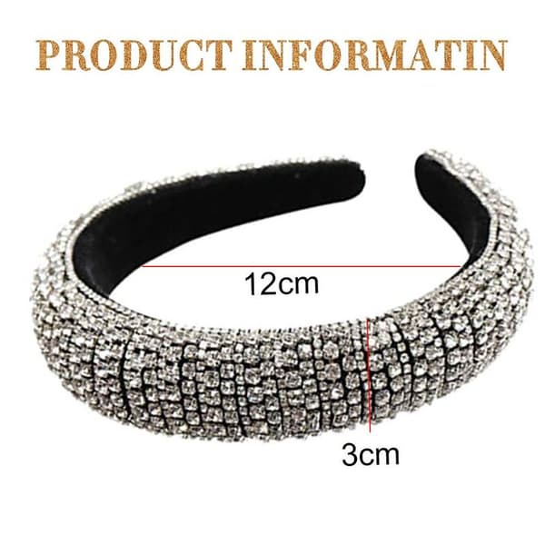 Rhinestone Crystal Diamond Hårband för Kvinnor Mode Vit