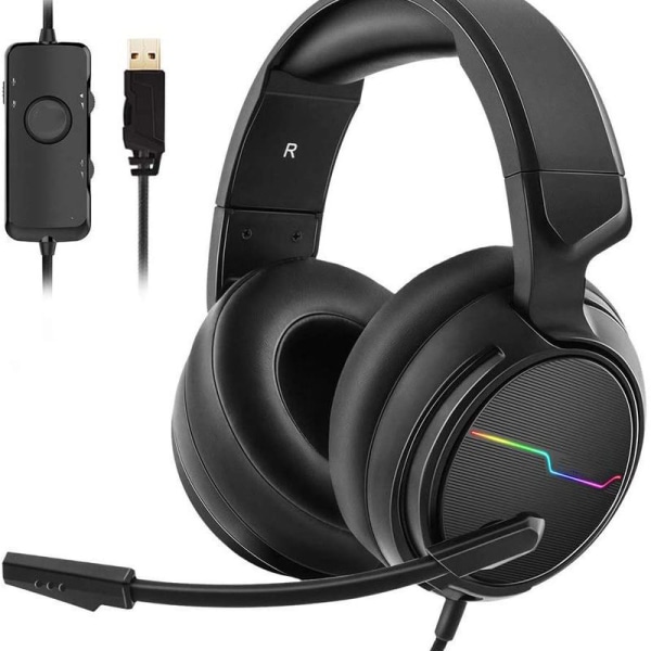 USB Pro Gaming Headset for PC - 7.1 Surround Sound Hodetelefoner