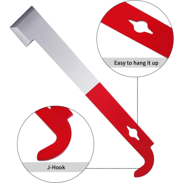Bihuleverktøy J-krok Biavlingsutstyr 2-pakning rustfritt stål Biskrape Rammeløfteutstyr for Biavler