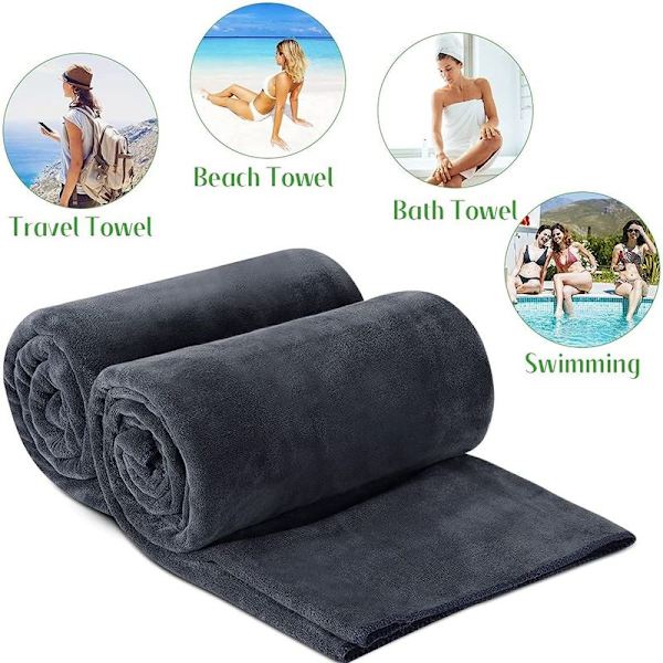 Set med 2 badlakan - Badlakan 80 x 180 cm Stora superabsorberande handdukar 8